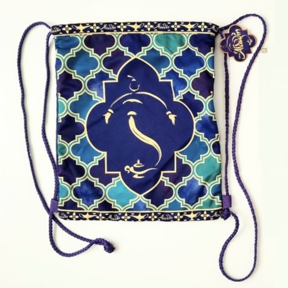 New Disney Aladdin The Broadway Musical Drawstring Backpack Knapsack Cinch Bag